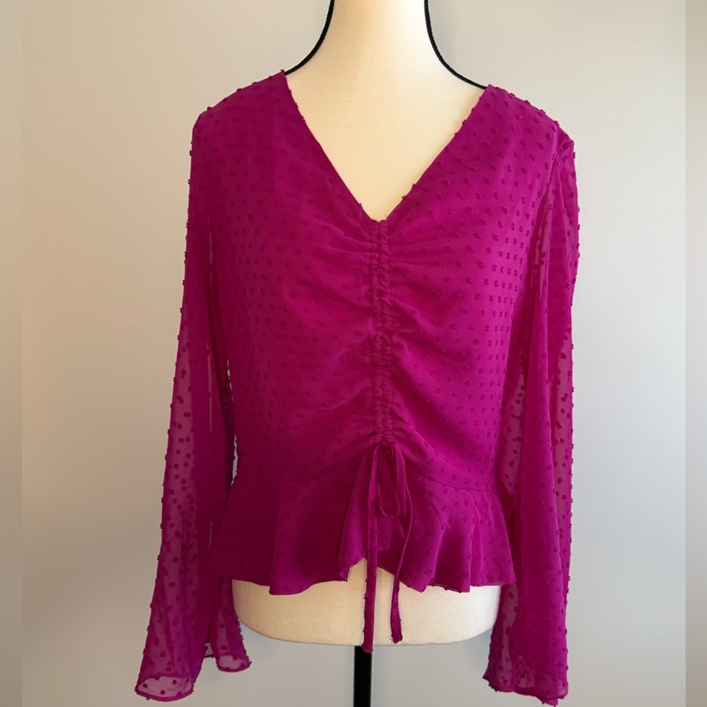1. State Pink Ruched Blouse